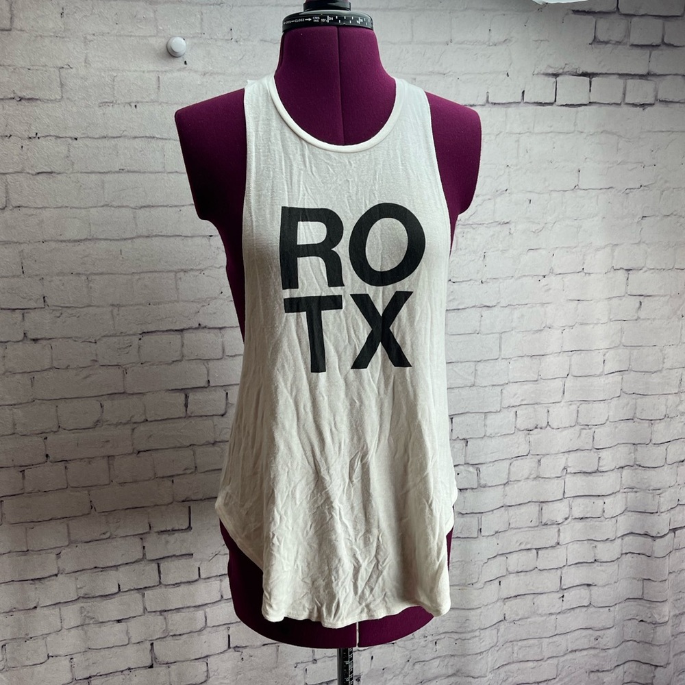Soulcycle size s/m tank top ROTX river oaks Tx white with black letters